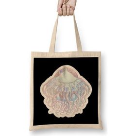 Humuts Jellyfish Silver Holo Uzun Saplı Açık Bej Bez Çanta
