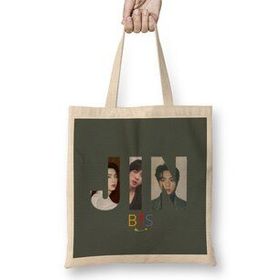 Humuts Jin Bts Army Gift University Uzun Saplı Açık Bej Bez Çanta