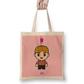 Humuts Jin Bts Member Minime Style Uzun Saplı Açık Bej Bez Çanta