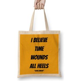 Humuts John Lennon Quotes Açık Bej Uzun Saplı Bez Çanta
