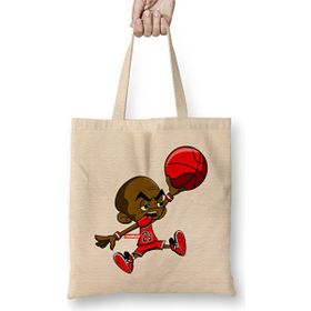 Humuts Jumpin' Like 23 Jordan 01 Açık Bej Uzun Saplı Bez Çanta