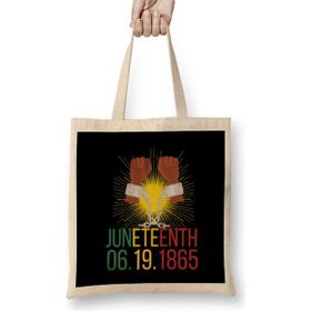 Humuts Juneteenth Day Gıfs Açık Bej Uzun Saplı Bez Çanta