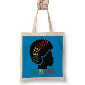 Humuts Juneteenth Day Gıfs Açık Bej Uzun Saplı Bez Çanta