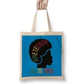 Humuts Juneteenth Day Gıfs Açık Bej Uzun Saplı Bez Çanta