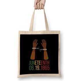 Humuts Juneteenth Gıfs 2021 Açık Bej Uzun Saplı Bez Çanta