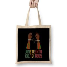 Humuts Juneteenth Gıfs 2021 Açık Bej Uzun Saplı Bez Çanta
