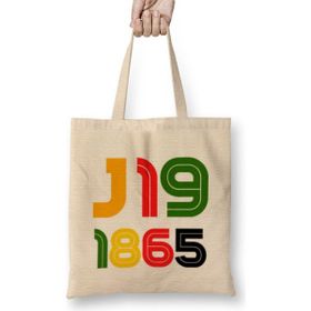 Humuts Juneteenth Juneteenth Juneteenth 2021 1865 Açık Bej Uzun Saplı Bez Çanta