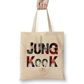 Humuts Jungkook Bts Army Gıft University Açık Bej Uzun Saplı Bez Çanta