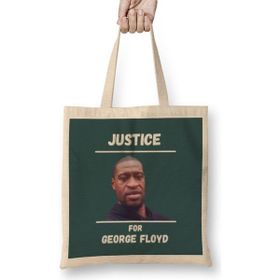 Humuts Justice For George Floyd 4 Black Lives Matter Açık Bej Uzun Saplı Bez Çanta
