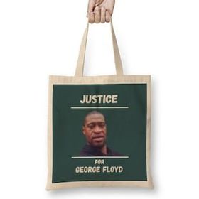 Humuts Justice For George Floyd 4 Black Lives Matter Açık Bej Uzun Saplı Bez Çanta