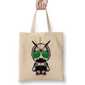 Humuts Kamen Rider Shadowmoon Chibi Version Açık Bej Uzun Saplı Bez Çanta