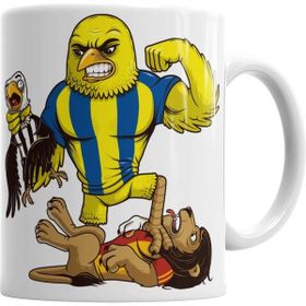Humuts Kanarya Kartal Aslan Boğazlıyor Sarı Lacivert Kanarya T-Shirt Kupa