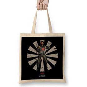 Humuts Kano Retro Japanese Mortal Kombat Açık Bej Uzun Saplı Bez Çanta