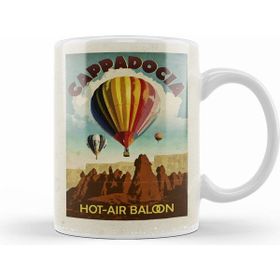Humuts Kapadokya ve Balonlar Beyaz Kupa