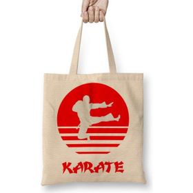 Humuts Karate 01 Açık Bej Uzun Saplı Bez Çanta