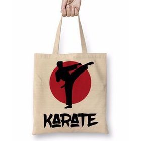 Humuts Karate Cool Martial Arts Açık Bej Uzun Saplı Bez Çanta