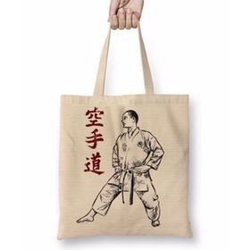 Humuts Karate Shotokan Açık Bej Uzun Saplı Bez Çanta