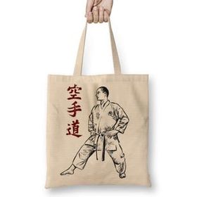 Humuts Karate Shotokan Açık Bej Uzun Saplı Bez Çanta