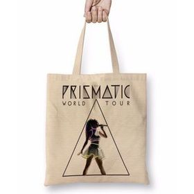 Humuts Katy Perry Prismatic World Tour Açık Bej Uzun Saplı Bez Çanta