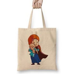 Humuts Kawaii Anna Elsa Açık Bej Uzun Saplı Bez Çanta