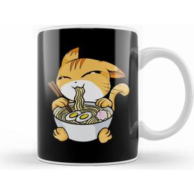 Humuts Kawaii Cat Ramen Bowl Funny Anime Noodles Kitty Beyaz Kupa