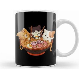 Humuts Kawaii Cute Anime Cats Otaku Japanese Ramen Noodles Gift Beyaz Kupa