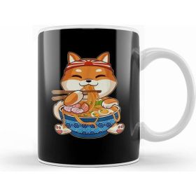 Humuts Kawaii Cute Anime Shiba Inu Dog Otaku Japanese Ramen Noodles Beyaz Kupa