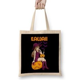 Humuts Kawaii Girl Halloween Anime Witch Waifu Bez Kadın Günlük Çanta