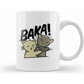 Humuts Kawaii Neko Baka Anime Beyaz Kupa