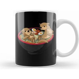 Humuts Kawaii Otter Japanese Ramen Noodles Soup Otter Lover Beyaz Kupa