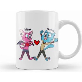 Humuts Kedi Cat Mammal Dog Gumball Waterson Ariana Aşk Beyaz Kupa