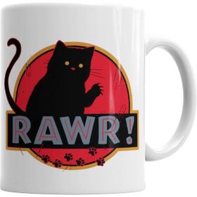 Humuts Kedi Cat Rawr Beyaz Kupa