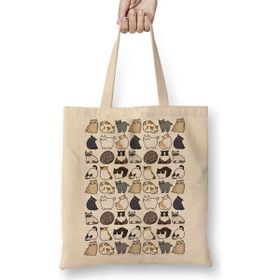 Humuts Kediler Cats Cats Cats Graphic Bez Uzun Saplı Açık Bej Rengi Çanta