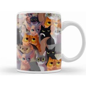 Humuts Kediler Lotsa Cats Beyaz Kupa