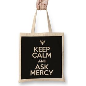 Humuts Keep Calm And Ask Mercy Overwatch Bez Uzun Saplı Açık Bej Rengi Çanta
