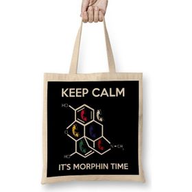 Humuts Keep Calm And Its Morphin Time Power Rangers Bez Uzun Saplı Açık Bej Rengi Çanta