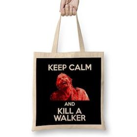 Humuts Keep Calm And Kill A Walker The Walking Dead Bez Uzun Saplı Açık Bej Rengi Çanta