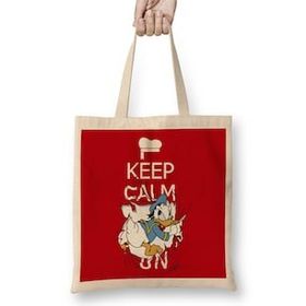 Humuts Keep Calm On Donald Duck Bez Uzun Saplı Açık Bej Rengi Çanta