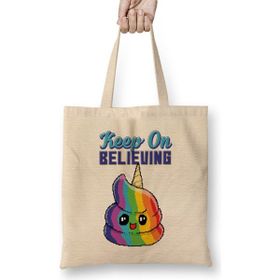 Humuts Keep On Believing Unicorn Ice Cream Bez Uzun Saplı Açık Bej Rengi Çanta