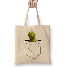 Humuts Kermit Breastpocket Açık Bej Uzun Saplı Bez Çanta