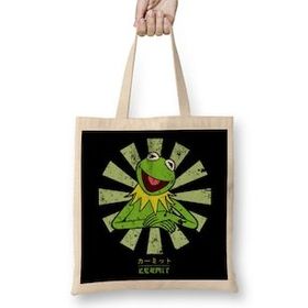 Humuts Kermit The Frog Retro Japanese Bez Uzun Saplı Açık Bej Rengi Çanta