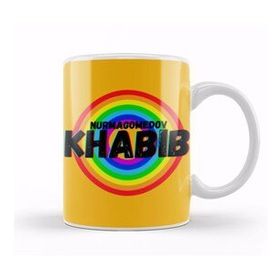 Humuts Khabib Nurmagomedov Vintage Retro Rainbow Style Warriors Design Wrestlers Gift Beyaz Kupa
