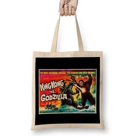 Humuts Kıng Kong Vs Godzılla Poster 2 Bez Kadın Günlük Çanta