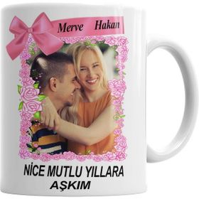 Humuts Kişiye ve Sevgiliye Özel Isimli Aşık Kediler Kupa Bardak