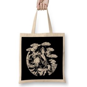 Humuts Kokushibo Demon Slayer Black And White Bez Çanta