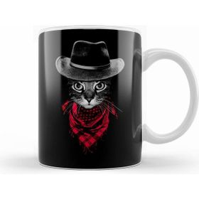 Humuts Kovboy Cat Kedi Beyaz Kupa