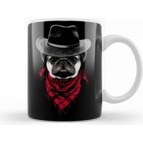 Humuts Kovboy Pug Köpek Beyaz Kupa