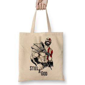 Humuts Kratos Still a God Uzun Saplı Açık Bej Bez Çanta