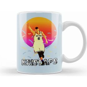 Humuts Kristaps Porzingis Vintage Art Legend Basketball Gift Beyaz Kupa