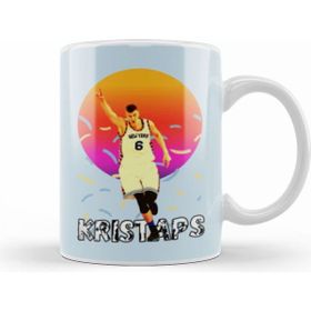 Humuts Kristaps Porzingis Vintage Art Legend Basketball Gift Beyaz Kupa